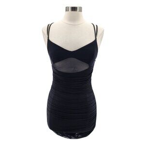 Lucy In The Sky Womens Medium Dress Sandra Mesh Bodycon Rhinestone Straps Party